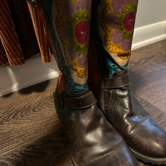 Colorful Floral Women's Boots - Picture 2 of 6
